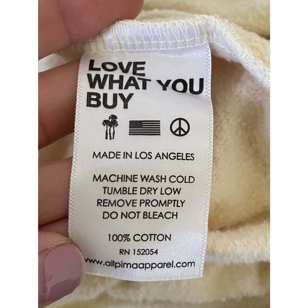 Fore All 100 % Jogger Pocket Sweat Pant Made in USA Cream Size Extra Large NEW - Picture 8 of 10